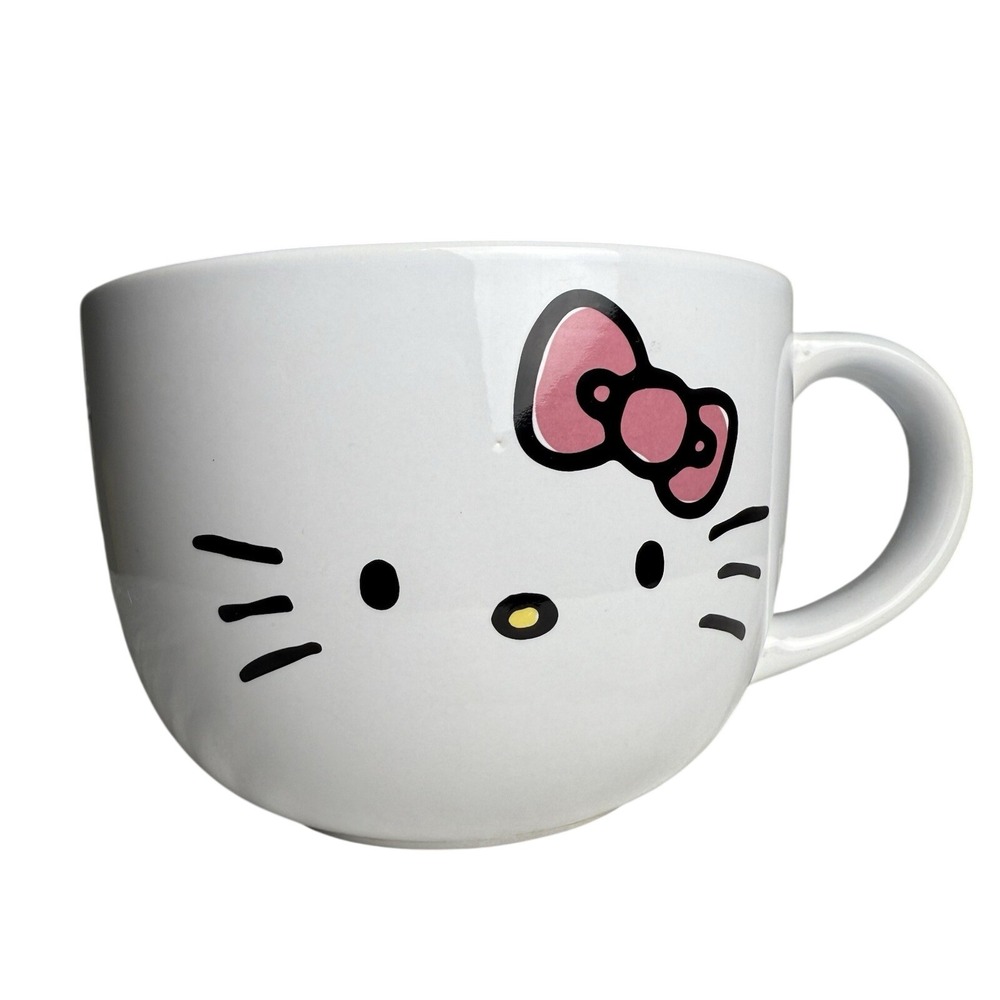 NEW‎ Silver Buffalo Sanrio Hello Kitty Pink Now Classic Soup Large Mug 24 Oz